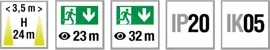 Kombinierte Rettungszeichen- & Sicherheitsleuchte