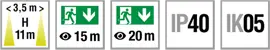 Variable Rettungszeichen- und Sicherheitsleuchte