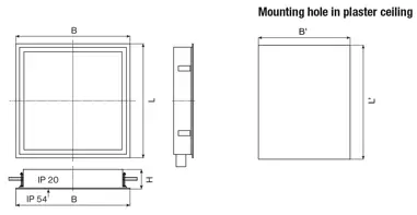 Recessed LED luminaires IP54/20