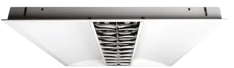 Ceiling, recessed M600, plasterboards, slats
