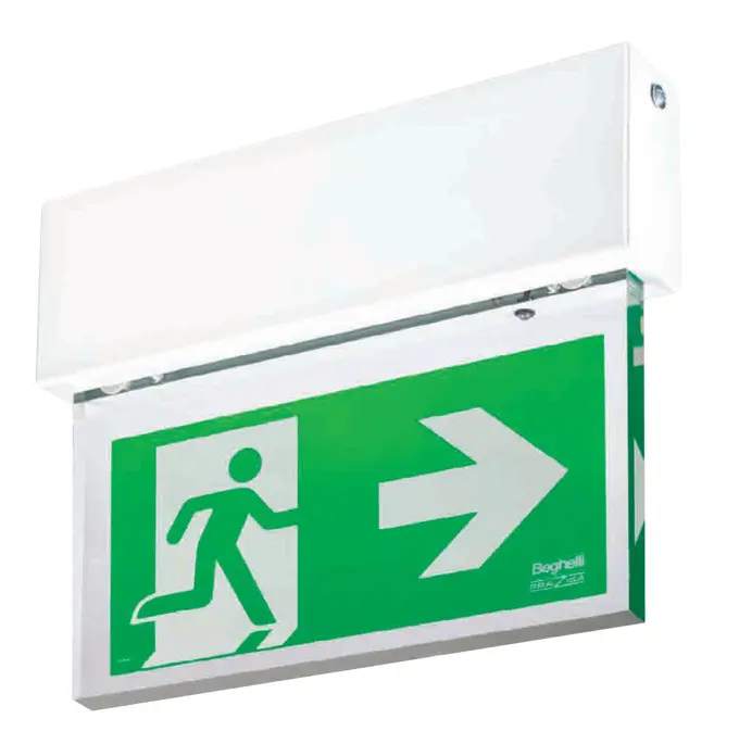 Universal, two-sided emergency lighting fitting