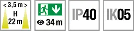 Combined escape sign & safety luminaire
