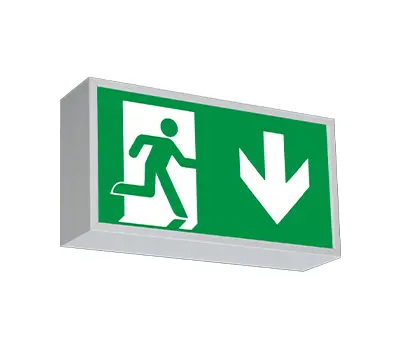 Variable escape sign and safety luminaire