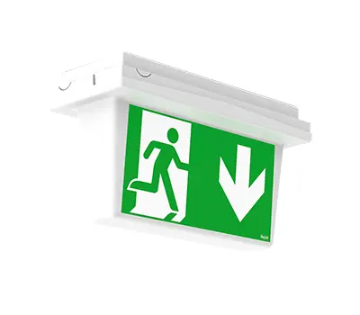 Variable escape sign and safety luminaire