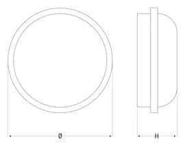 Compact circular LED ceiling and wall fitting for indoor and outdoor application.