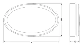 Oval IP65 LED ceiling and wall fitting with integrated CCT switch and quick-fit system.