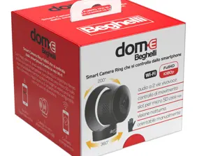 FullHD Smart Camera Ring that connects to the Wi-fi network and is controlled from the smartphone via the Dom-e app.