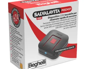 Pocket-sized device with WiFi/GSM and integrated GPS for distress calls and SMS.