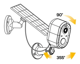 Rechargeable battery-powered camera plus solar panel.