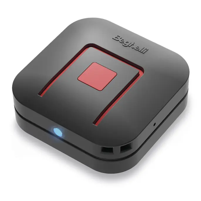 Pocket-sized device with WiFi/GSM and integrated GPS for distress calls and SMS.