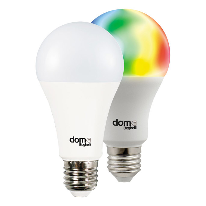 Beghelli dom-e smart light bulb is controlled by smartphone via Wi-Fi network