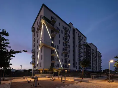 Beghelli lighting inside the STAY residential area (Spain)