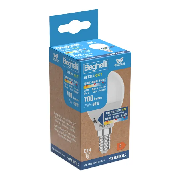 Sfera CCT E14 7W - Tempra luminosa regolabile