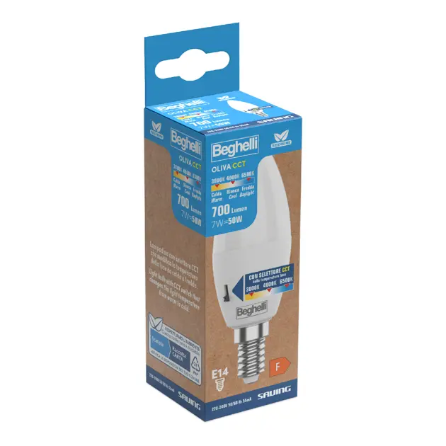 Lampadina Oliva Saving CCT E14 7W