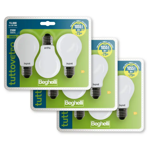 Tuttovetro Goccia 56381K - TVETRO LED GOCCIA 8WE27 4K
