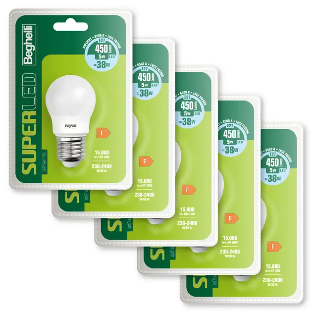 SuperLED Sfera E27 56895K - SUPERLED SFERA 5W E27 6.5K 5pz