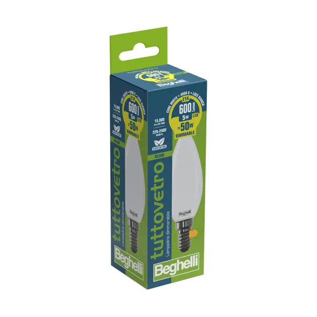Tuttovetro Oliva Dimmerabile 58109 - FULLGLASS OPAL OL DIM5W E14 4K
