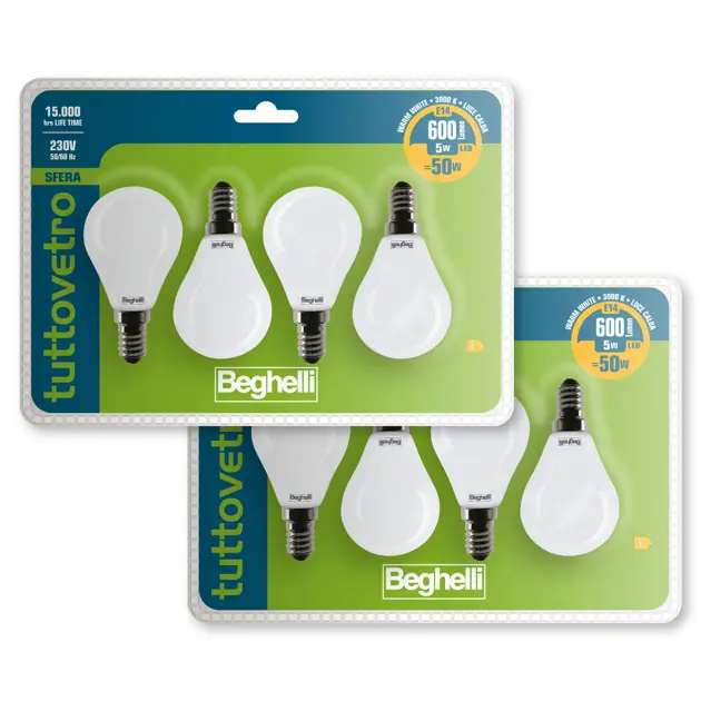 Tuttovetro Sfera 56386K - TVETRO LED SFERA 5W E14 3K