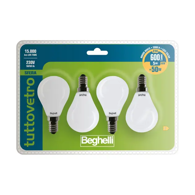 Tuttovetro Sfera 56386BL - TVETRO LED OP SFE 5W E14 3K BL