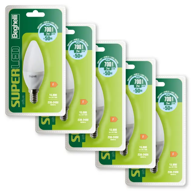 SuperLED Oliva 56889K - Lampadina E14 7W 6.5K