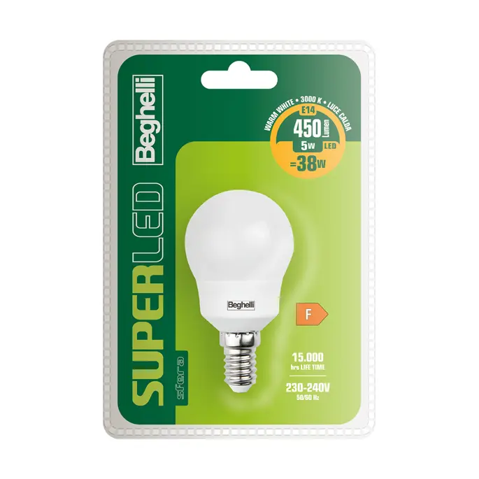 56890BL - SUPERLED SFERA 5W E14 3K