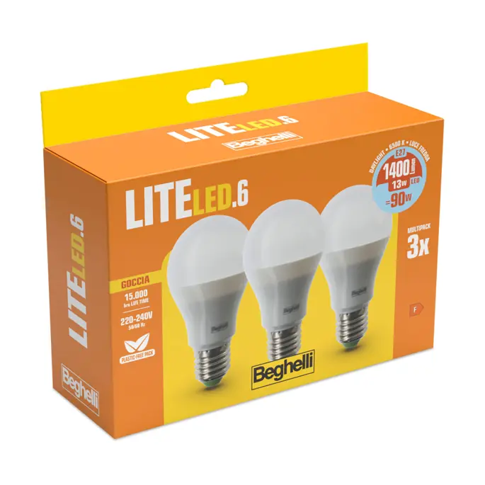Lampada Goccia Saving EcoLed Potenza 16W Attacco E27 Tonalità 4000K