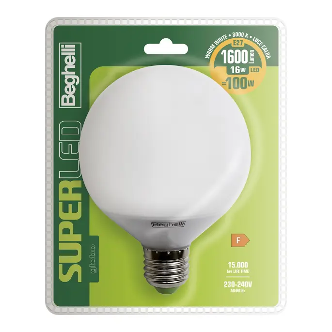 56898BL - SUPERLED GLOBO 16W E27 3K