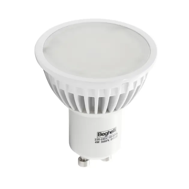 Lampada LED Spot GU10 Beghelli EcoLED 30° - 6W - 3000K (luce Calda) - 1000 Lumen - Vetro - Non Dimmerabile - 3
