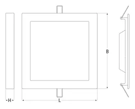 Pannello LED quadrato versatile e ultrasottile con tecnologia CCT per installazione ad incasso e a plafone.