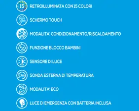 Termostato touch con display e placca luminosa