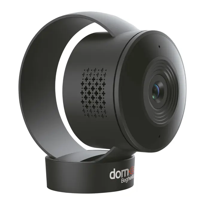 Smart Camera Ring FullHD che si connette alla rete Wi-fi e si controlla dallo smartphone tramite l'app Dom-e.