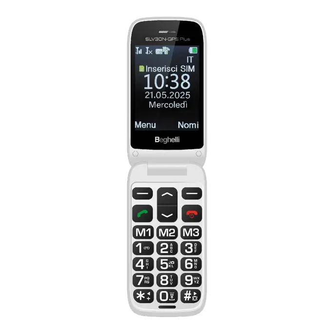 Il telefono GSM con chiamata rapida di soccorso, localizzazione e sensore di caduta.