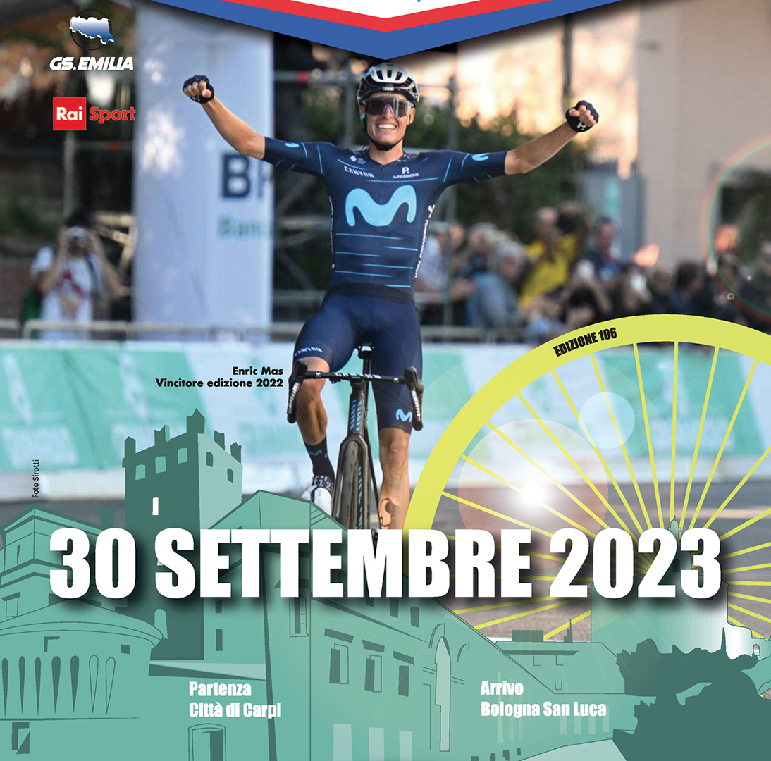 Enric Mas che esulta dopo aver vinto il Giro dell'Emilia 2023
